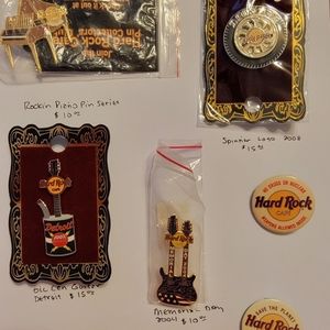 Hard rock cafe pins, several types